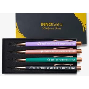 InnoBeta Psychologist Therapist Gifts Ballpoint Pen Set of 4, on Birthday, Christmas
