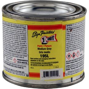 1 Shot Letter Enamel 195L Medium Gray 4oz