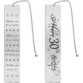 Jzxwan Happy 30th Birthday Gifts for Women Men, 30 Year Old Birthday Bookmark Gift for Him Her, 30 Birthday Decorations