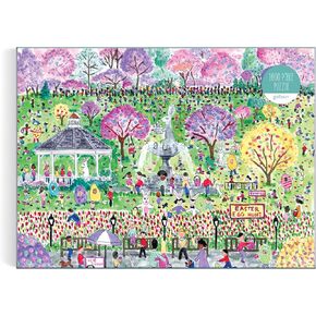 Galison Easter Egg Hunt – 1000 Piece Michael Storrings Puzzle Featuring The Spirit of Easter Festivities at A Whimsical Park