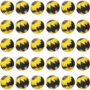 30Pcs Sunflower Printed Silicone Beads 15mm Flower Silicone Focal Beads Silicone Sunflower Beads Bulk DIY Crafts Loose Spacer Beads Round Beads for Pens Keychain Bracelet Necklace Making