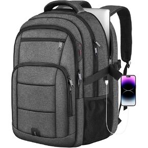 BLIKECH Travel Laptop Backpack, 17 Inch Extra Large Backpack, Travel Backpack for Men Women with Laptop Compartment, Water Resistant College Backpack Airline Approved Bag, gifts for Men Women, Grey in Saudi Arabia