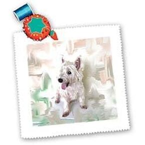 3drose Westie Square Quilt Sheet, 10 by 10-Inch
