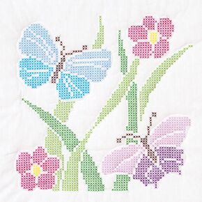 Jack Dempsey XX Butterflies Square Quilt, 18", White