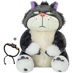 Cute Angry Cat Plush Cartoon Kawaii Cat Plush Ugly Cat Stuffed Animal Birthday Gift for Boys Girls,9.86inch, Gray