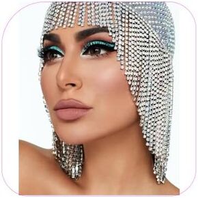 Stonefans Gatsby حجر الراين غطاء خوذة 1920s الفضة رئيس سلسلة الزعنفة هيربيسي كليوباترا إكسسوارات الشعر للفتيات النساء