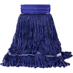 3 Pack Heavy Duty Commercial Mop Head Replacement for Floor Cleaning, Wet Industrial Cotton Looped End String Cleaning Mop Head Refill for Home/Industrial/Commercial Cleaning (Blue)