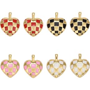 5 Pieces Snake Heart Charm Pendant Enamel Snake Charm Real 18K Gold Plated Pendant for Jewelry Necklace Bracelet Earring Making Craft