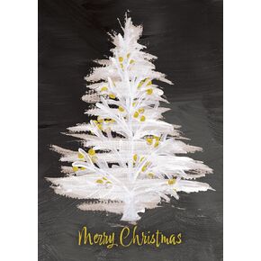 LUX PRESS PREMIUM BOXED CHRISTMAS CARD 10 PACK | Multicolored Holiday Card Featuring Cool Santa; 10 Cards with Envelopes; Raised UV Ink; Full Color Inside with Merry Christmas and Happy New Year Greeting