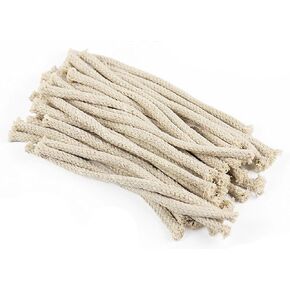 1/4" Premium Cotton Oil Lamp Wicks 20 PCS, 6.4 Inches Each, Braided Replacement Wick for Tiki Torches Alcohol Candle Burner Oil Lantern Kerosene Lamp