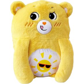 Happy Nappers: Care Bears Pillow Pocket Pal - Funshine Bear - Plush Character Pillow Case, Animal Cover w/Weighted Paws, Kids Soft Huggable Companion