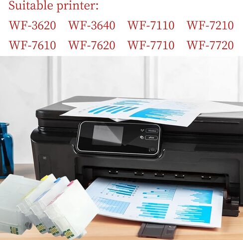 خراطيش حبر بديلة قابلة لإعادة الملء من Gooyule، خراطيش حبر التسامي المتوافقة مع WF-7720 WF-7710 WF-7620 WF-7610 WF-7210 WF-7110 WF-3620 WF-3640، مجموعة خراطيش حبر فارغة قابلة لإعادة الاستخدام مكونة من 4 قطع in Kuwait