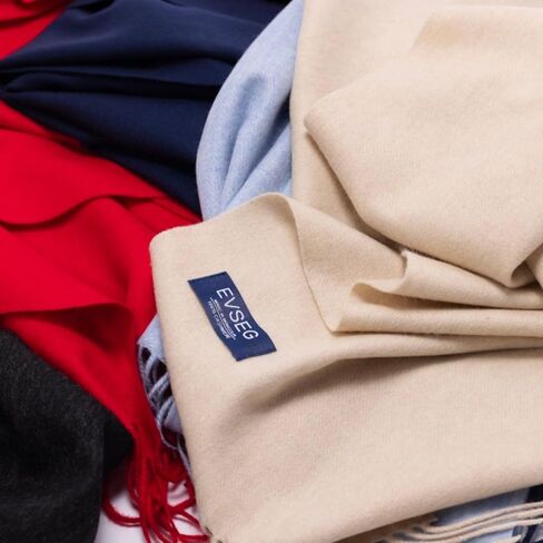 EVSEG 100% Mongolian Cashmere Winter Scarf | Imported Cashmere | Men and Women | 30x150cm in Saudi Arabia