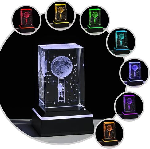 LED Night Light,K9 Crystal Cube with Changeable 7-Color Changing Lamp,Nice Birthday Gifts,Decent Ornament in Home and Office in Kuwait