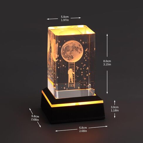 LED Night Light,K9 Crystal Cube with Changeable 7-Color Changing Lamp,Nice Birthday Gifts,Decent Ornament in Home and Office in Kuwait