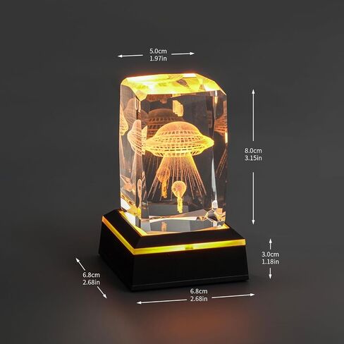 LED Night Light,K9 Crystal Cube with Changeable 7-Color Changing Lamp,Nice Birthday Gifts,Decent Ornament in Home and Office in Kuwait