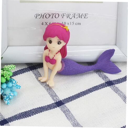 Amosfun 12pcs Mermaid Doll Cake Toppers - Party Cake Decorations for Girl Birthday Baby Shower Party Ocean Party 2.55-2.95 Inch in Kuwait