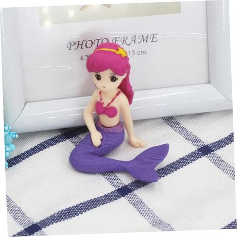 Amosfun 12pcs Mermaid Doll Cake Toppers - Party Cake Decorations for Girl Birthday Baby Shower Party Ocean Party 2.55-2.95 Inch in Kuwait