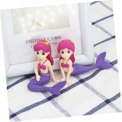 Amosfun 12pcs Mermaid Doll Cake Toppers - Party Cake Decorations for Girl Birthday Baby Shower Party Ocean Party 2.55-2.95 Inch in Kuwait