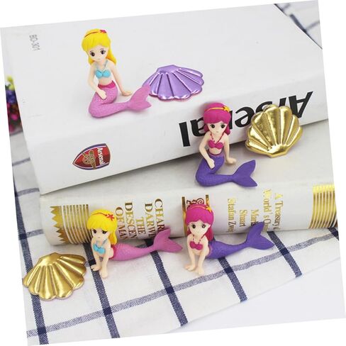 Amosfun 12pcs Mermaid Doll Cake Toppers - Party Cake Decorations for Girl Birthday Baby Shower Party Ocean Party 2.55-2.95 Inch in Kuwait