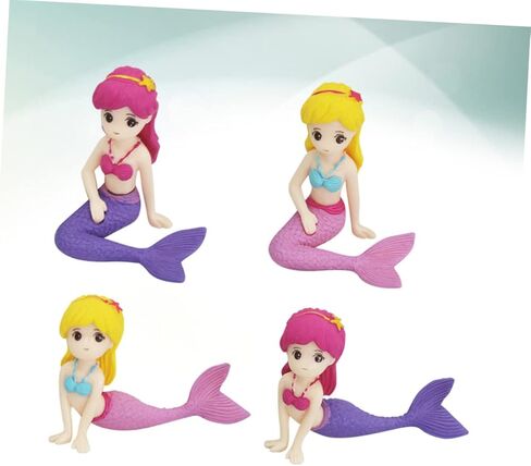 Amosfun 12pcs Mermaid Doll Cake Toppers - Party Cake Decorations for Girl Birthday Baby Shower Party Ocean Party 2.55-2.95 Inch in Kuwait