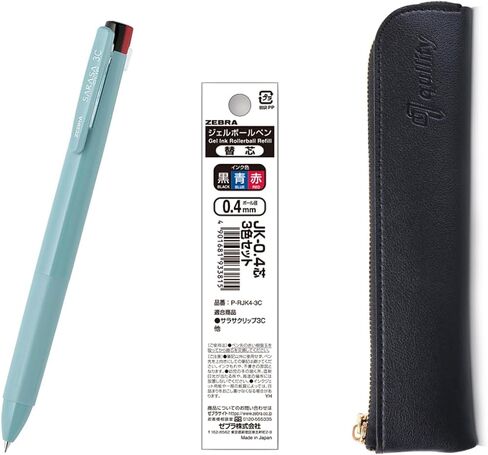 ZEBRA SARASA Clip 3C 0.4mm Multicolor Pen 4 Color Set, qullity original Black slim pen case in Kuwait