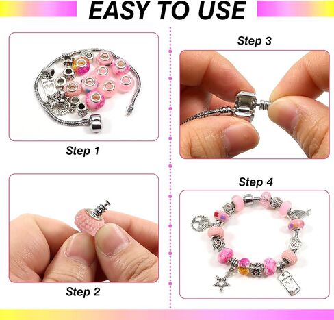 TOAOB 100pcs Assorted Glass European Large Holes Beads Spacer Lampwork Craft Beads Rhinestone Metal Beads for DIY Charms Bracelet Necklace Jewelry Making in Saudi Arabia