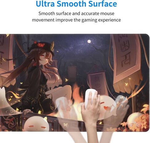 Genshin Impact Mouse pad Gaming Mouse pad Large Anime Mouse pad for Professional Cyber Games Extended Desk mat Desk pad Non-Slip Rubber Base Good Materials Galaxy Printing（15.7"*29.5"） (2) in Saudi Arabia