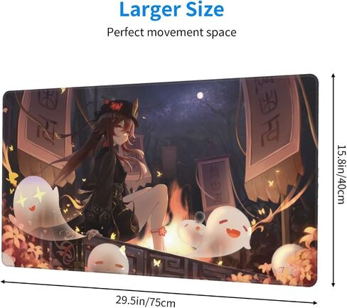 Genshin Impact Mouse pad Gaming Mouse pad Large Anime Mouse pad for Professional Cyber Games Extended Desk mat Desk pad Non-Slip Rubber Base Good Materials Galaxy Printing（15.7"*29.5"） (2) in Saudi Arabia