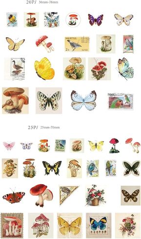Vintage Scrapbooking Supplies Material Paper Decorative Sticker Set Retro Building Label Bill Ticket Tag Map Decoration for Journal Planner Envelope Letter Card DIY Project Arts Embellishment in Kuwait