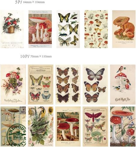 Vintage Scrapbooking Supplies Material Paper Decorative Sticker Set Retro Building Label Bill Ticket Tag Map Decoration for Journal Planner Envelope Letter Card DIY Project Arts Embellishment in Kuwait
