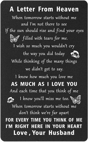 ENGZHI Sympathy Card for Loss of Father - A Letter from Dad In Heaven - Dad Memorial Gifts for Loss of Father, Engraved Wallet Card in Saudi Arabia