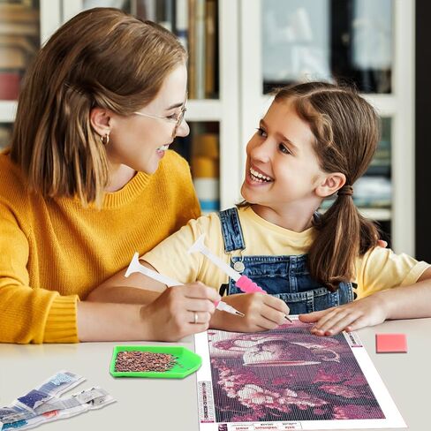 RICUVED Diamond Art Kits for Adults, Flowers Diamond Art Kits Full Round Drill Tea Diamond Art, Diamond Gem Dots Art and Crafts for Gift Home Wall Decor 12x16Inch in Kuwait