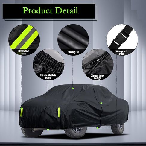 غطاء شاحنة مقاوم للماء في جميع الأحوال الجوية، أغطية شاحنة Migaven مقاومة للماء للأشعة فوق البنفسجية والرياح لسيارة Ford F150 Silverado 1500 Ram 1500 Toyota Tundra، بطول يصل إلى 240 بوصة in Kuwait