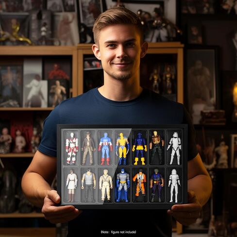 عرض NC FIGURESLAB Collectors - حافظة عرض خشبية ممتازة تناسب شخصيات Star Wars / Gi Joe / Marvel مقاس 3.75 بوصة in Kuwait