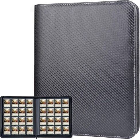 HESTECH Premium 1000+ Pockets Card Binder, Trading Card Binder, Card Collection Binder 16 Pocket, Side Loading Card Binder with Zipper, Ringless Trading Card Album Folder for MTG, TCG, Sports Cards in Saudi Arabia