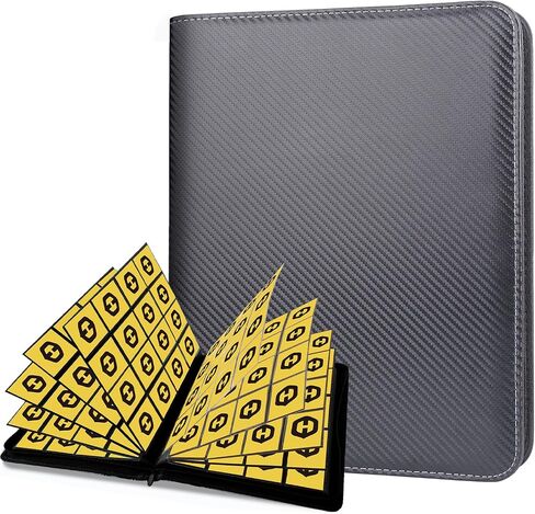 HESTECH Premium 1000+ Pockets Card Binder, Trading Card Binder, Card Collection Binder 16 Pocket, Side Loading Card Binder with Zipper, Ringless Trading Card Album Folder for MTG, TCG, Sports Cards in Saudi Arabia