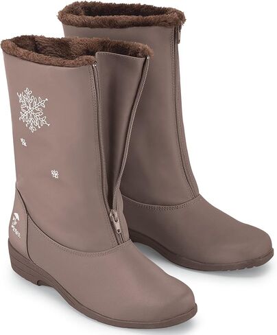 Collections Etc Totes Snowflake Wide Width Winter Boots with Zip Front in Kuwait