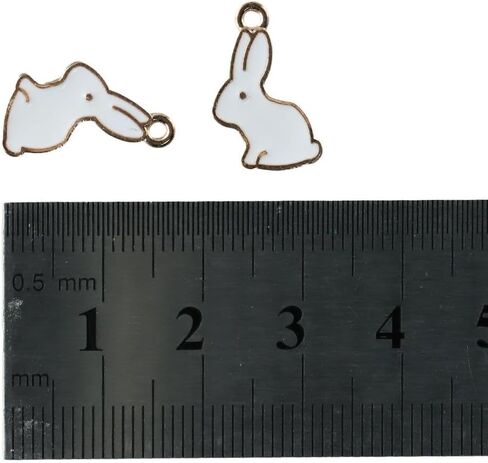 100Pcs Easter Bunny Charms Alloy Rabbit Enamel Charms Pendant for Easter Crafts Jewelry Making Earrings Necklace DIY in Saudi Arabia