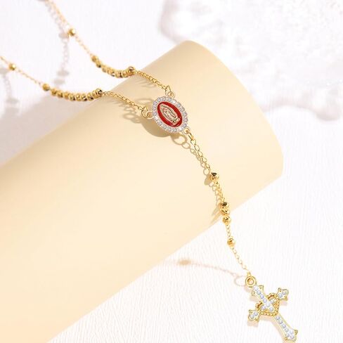 60 قطعة/30 مجموعة مستلزمات صناعة المسبحة طقم ميدالية صليب ومركز ميلاغروسا حلية معدنية صورة المينا فيرجن دي غوادالوبي سان بينيتو قلادة صليب in Kuwait