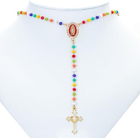 60 قطعة/30 مجموعة مستلزمات صناعة المسبحة طقم ميدالية صليب ومركز ميلاغروسا حلية معدنية صورة المينا فيرجن دي غوادالوبي سان بينيتو قلادة صليب in Kuwait