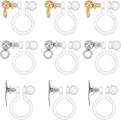 UNICRAFTALE About 30pcs 3 Styles Clip-on Earring Component 304 Stainless Steel Findings Golden & Stainless Steel Color Clip-on Earring with Loop for DIY Earring Jewelry Making in Saudi Arabia