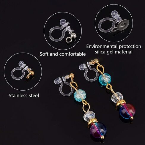UNICRAFTALE About 30pcs 3 Styles Clip-on Earring Component 304 Stainless Steel Findings Golden & Stainless Steel Color Clip-on Earring with Loop for DIY Earring Jewelry Making in Saudi Arabia