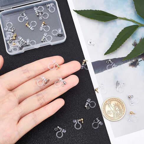 UNICRAFTALE About 30pcs 3 Styles Clip-on Earring Component 304 Stainless Steel Findings Golden & Stainless Steel Color Clip-on Earring with Loop for DIY Earring Jewelry Making in Saudi Arabia