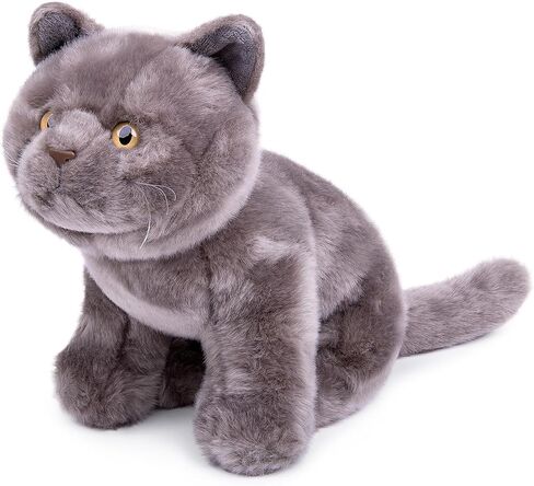 Tiny Heart Simulation British Short cat Plush Toys, 11.02inch Cute British Short cat Stuffed Animal Plush Toys for Kids Boys and Girls Kawaii Birthday Gifts, Room Decoration in Saudi Arabia