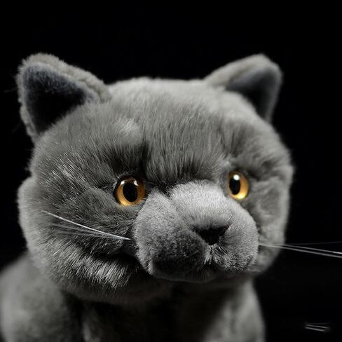 Tiny Heart Simulation British Short cat Plush Toys, 11.02inch Cute British Short cat Stuffed Animal Plush Toys for Kids Boys and Girls Kawaii Birthday Gifts, Room Decoration in Saudi Arabia