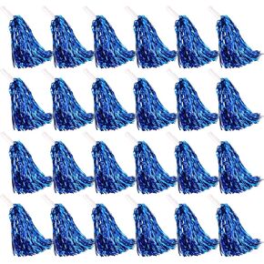 Hedume 24 Pack Cheerleading Pom Poms, Cheerleading Metallic Foil Pom Poms, Hand Flowers Cheerleader Pompoms for Team Spirit Sports Dance Cheering