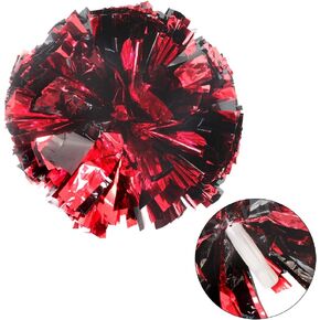 Hooshing 2 Pack Cheer Pom Poms Metallic with Plastic Handle for Team Spirit Cheering Dance Sports Kids Adults