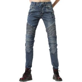 Women Street Motorcycle Riding Pants Motocross Racing Protective Jeans with Knee Hip Pads