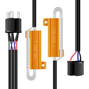 HOCOLO 7443 7440 7441 Turn Signal Light or Backup Light LED Resistor Kit Relay Harness Adapter Anti Flicker Error Decoder Warning Canceller (2pcs 7443-Resistor Decoder)